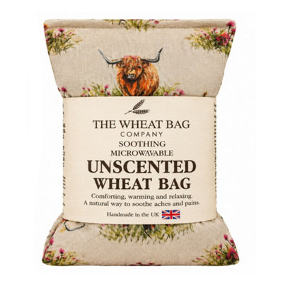 The Wheat Bag Company 'Highland Cow' Duo Fabric Wheat Bag, Unscented