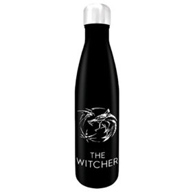The Witcher Sigils Metal Water Bottle Black/Silver (One Size)