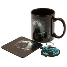 The Witcher The Hunter Mug Coaster And Keychain Set Black/Grey (One Size)