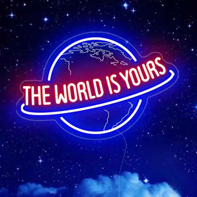 The World is Yours LED Neon Sign , Wall Light for Man Cave, Bar and ...