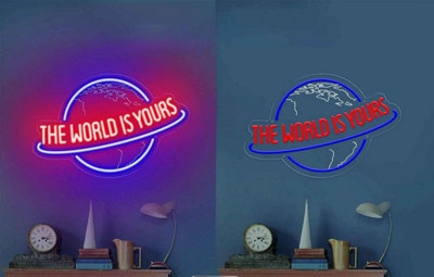 The World is Yours LED Neon Sign , Wall Light for Man Cave, Bar and ...