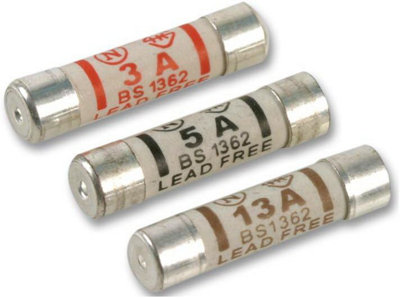 TheBigShip 10-Pack Household Electrical Ceramic BS1362 Mains Fuses for Plugs - 2 x 3A, 2 x 5A, 6 x 13A