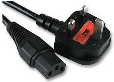 TheBigShip 2m Kettle Lead - C13 to UK Plug Power Cable for PC, Monitor, Printer & More