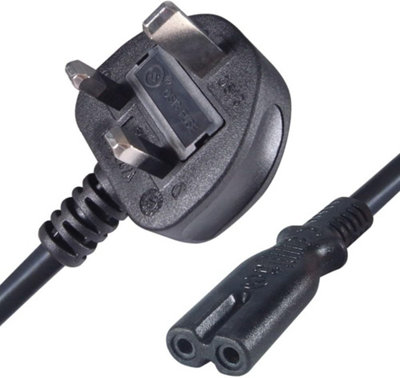 TheBigShip 5M UK 3 Pin Plug to C7 Figure 8 Power Cable Lead - Mains Power Cord for TV, Laptop, Printer, Monitor, PS3, DVD