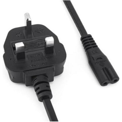 TheBigShip 5M UK 3 Pin Plug to C7 Figure 8 Power Cable Lead - Mains Power Cord for TV, Laptop, Printer, Monitor, PS3, DVD