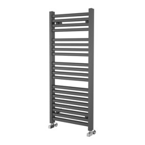 Theo Anthracite Double Heated Towel Rail - 1200x500mm