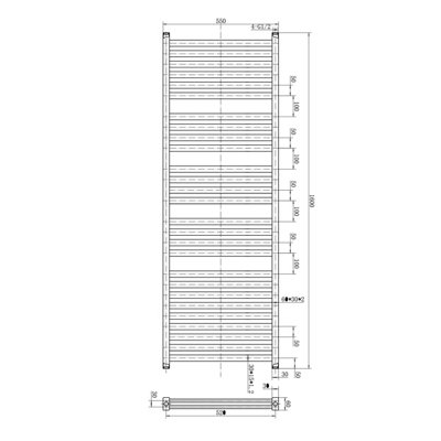 Theo Anthracite Double Heated Towel Rail - 1600x550mm