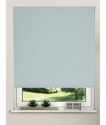 Thermal Blackout Roller Blinds 175cm Drop x Width 110cm  Duck Egg Blue