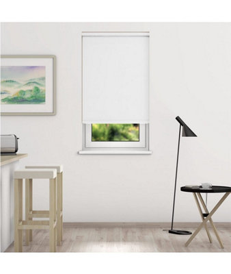 Thermal Blackout Roller Blinds 175cm Drop x Width 160cm  White