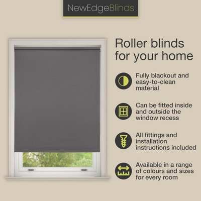 Thermal Blackout Roller Blinds 175cm Drop x Width 160cm  White - 4