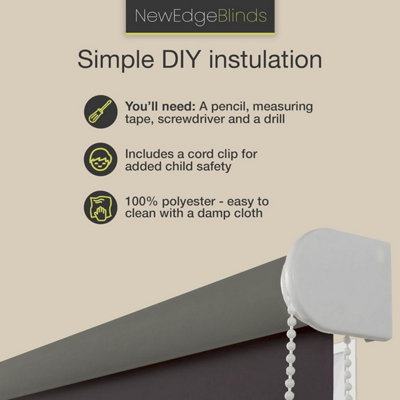 Thermal Blackout Roller Blinds 175cm Drop x Width 160cm  White - 6
