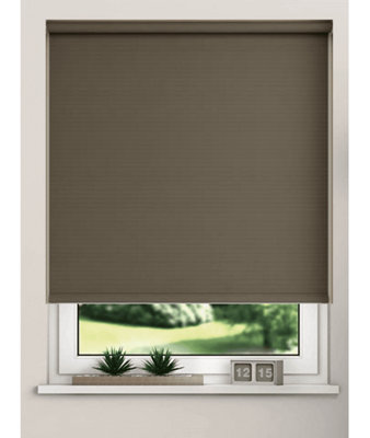 Thermal Blackout Roller Blinds 175cm Drop x Width 170cm  ChocoSlate