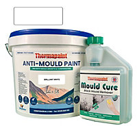 Thermapaint Anti-Mould Paint 2.5L - With FREE Mould Cure - Brilliant White - For Bathrooms, Kitchens, Bedroom Walls & Ceilings