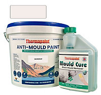 Thermapaint Anti-Mould Paint 2.5L - With FREE Mould Cure - Snowdrop - For Bathrooms, Kitchens, Bedroom Walls & Ceilings