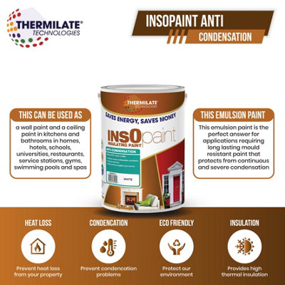 Thermilate InsoPaint Advance Energy Saving Paint Thermal Reflective Paint 5L Anti Condesation Brilliant White