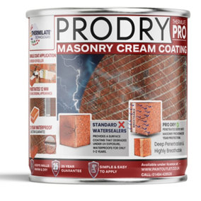 Thermilate Masonry Waterproofing Cream Exterior Brick Sealer. Breathable, Concrete, Stone, Mortar, Sandstone & Granite 2.5L