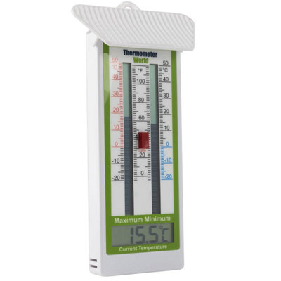 Thermometer World Classic Design Digital Max Min Thermometer With Easy to Reset Button - Ideal for a Greenhouse or Grow Room