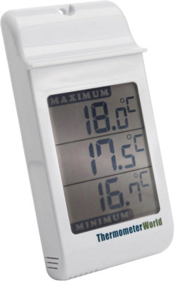 Thermometer World Digital Max Min Thermometer With Easy to Reset Large Screen - Ideal for a Greenhouse or Grow Room