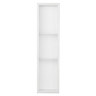 Thermopanel 304 Stainless Steel Recess Shower Niche Shelved - White (204x915x103mm)