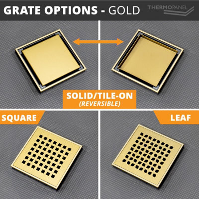 Thermopanel Offset Gold Square Drain Wet Room Shower Tray Former and ...