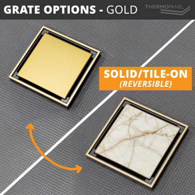 Thermopanel Offset Gold Square Drain Wet Room Shower Tray Former and ...