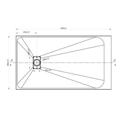 Thermopanel SMC Slate Effect Shower Tray - Black - 1600 x 900mm