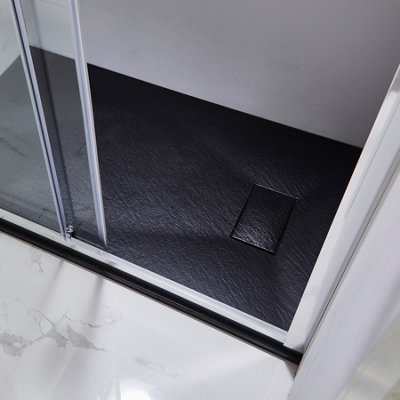 Thermopanel SMC Slate Effect Shower Tray - Black - 1600 x 900mm