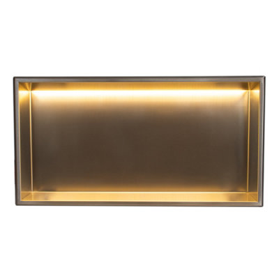 Thermopanel Stainless Steel Recess Shower Niche - Stainless Steel - Size: 610 x 305 x 103mm -LED