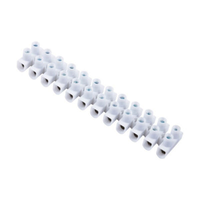THERMOPLASTIC SNAP-FREE CONNECTOR STRIP 12 WAY 5 AMP, WHITE