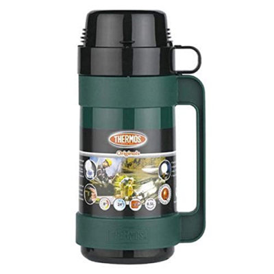 Thermos 500ml Green Mondial Glass Vacuum Insulated Hot Cold Travel Bottle Flask - 4
