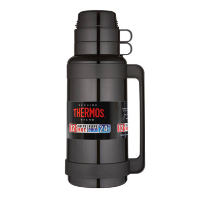Thermos Gtb Mondial 1 Litre Hot Cold Tea Coffee Drink Travel Vacuum Flask Black