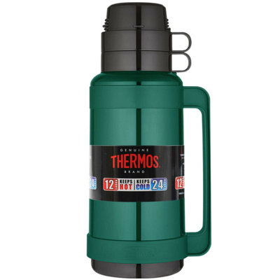 Thermos Gtb Mondial 1 Litre Hot Cold Tea Coffee Drink Travel Vacuum Flask Green