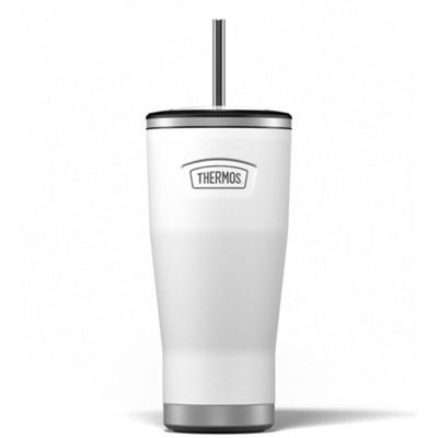 Thermos Icon Series Stainless Steel Travel Mug 710ml with Straw - White