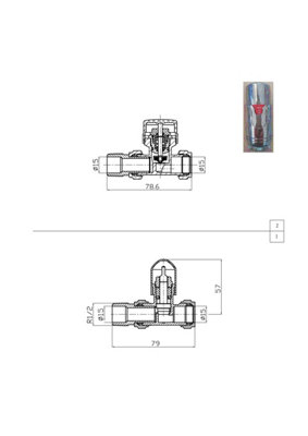 Thermostatic and Manual Control Corner Towel Radiator Valves15mm Pair Chrome - 3