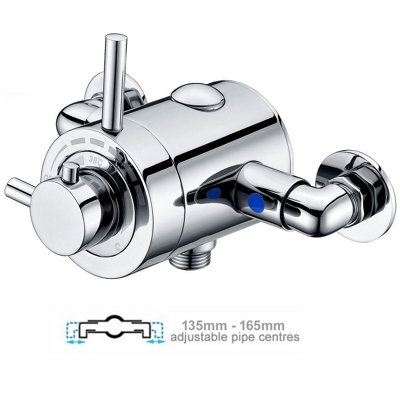 Thermostatic Concentric Exposed Shower Mixer Valve 135mm to 165mm