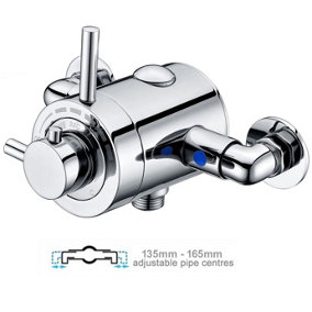 Thermostatic Concentric Exposed Shower Mixer Valve - 135mm to 165mm Centres