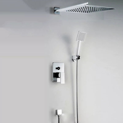 Thermostatic Shower Set Mixer Bathroom Twin Head Large Square Bar Chrome Finish Price Comparisons | Compare The Build