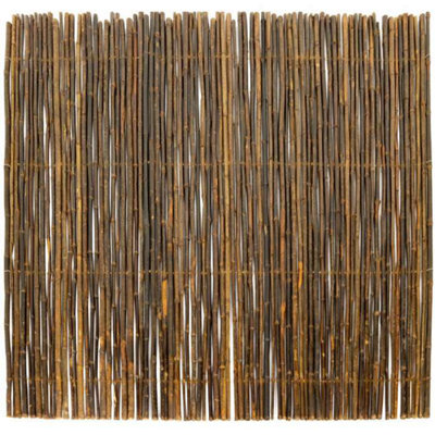 Thick Carbonised Black Bamboo Fencing Screening Roll W190cm x H180cm