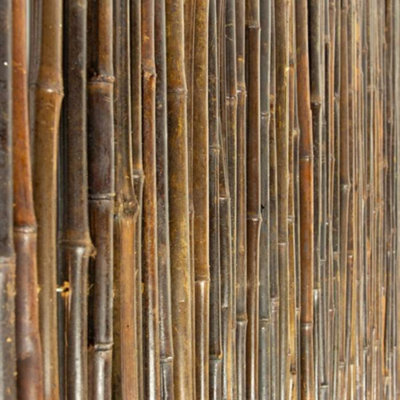 Thick Carbonised Black Bamboo Fencing Screening Roll W190cm x H180cm - 3