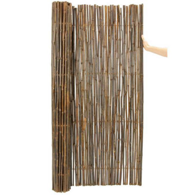 Thick Carbonised Black Bamboo Fencing Screening Roll W190cm x H180cm - 5