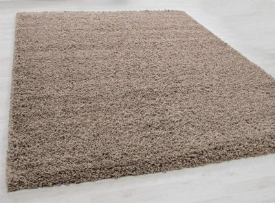 Thick Pile Dark Beige Fluffy Shaggy Large Area Rug Hallway Runner ...