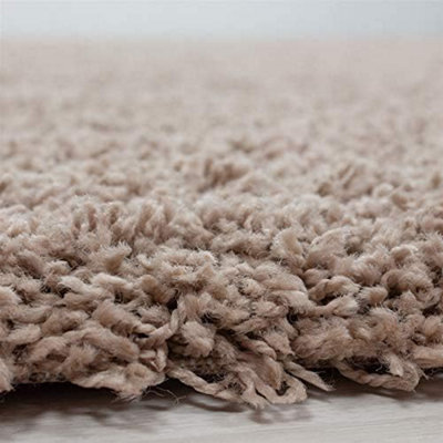 Thick Pile Dark Beige Fluffy Shaggy Large Area Rug Hallway Runner ...