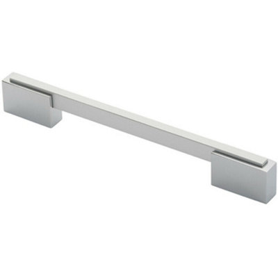 Thin Rectangular Bar with Recessed Plinths 160mm Centres Polished Satin Chrome