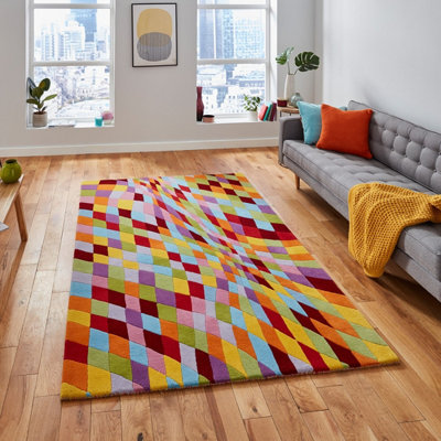 Think Rugs Prism PR101 Multi Wool Rug-150cm X 230cm