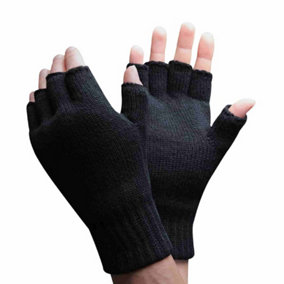 Thinsulate - Mens 3M Thermal Fingerless Gloves M/L Black