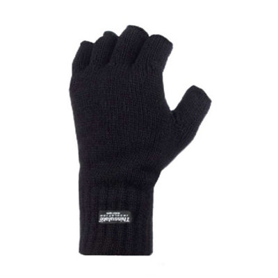 Thinsulate - Mens 3M Thermal Fingerless Gloves M/L Black