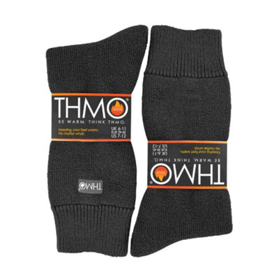THMO - 1 Pair Mens Thermal Socks 6-11 Grey