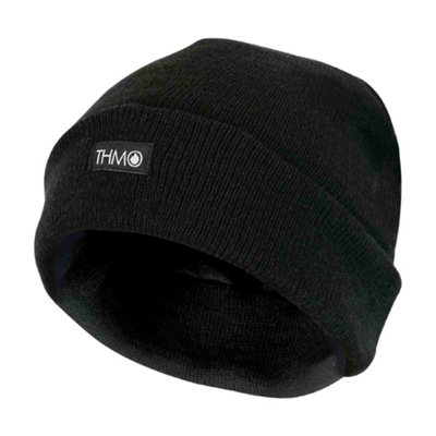 THMO - Mens 40g 3M Thinsulate Lined Beanie Hat Black