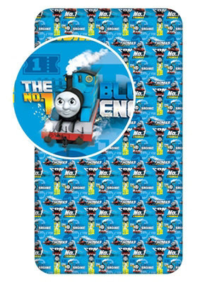 Thomas and Friends 100% Cotton Single Fitted Sheet - Blue