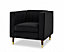 Thomas Velvet Fabric 1 Seater Sofa, Black Velvet
